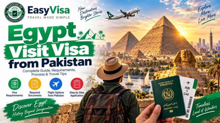 Egypt visit visa from Pakistan guide with pyramids and Pakistani passport
