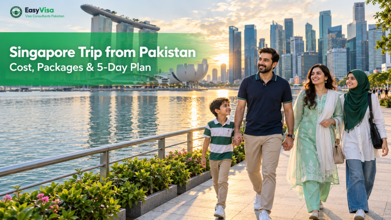 Singapore trip from Pakistan - Pakistani family on the Marina Bay waterfront, cost, packages and 5-day plan